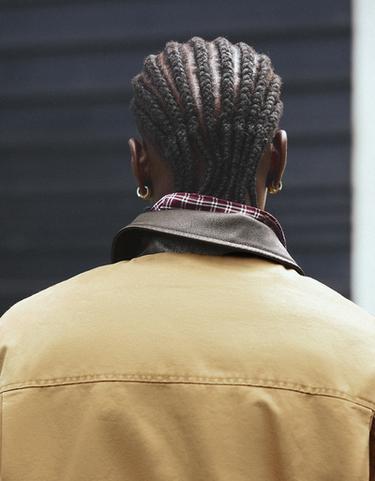 Clasp jacket with contrast collar — Camel 5