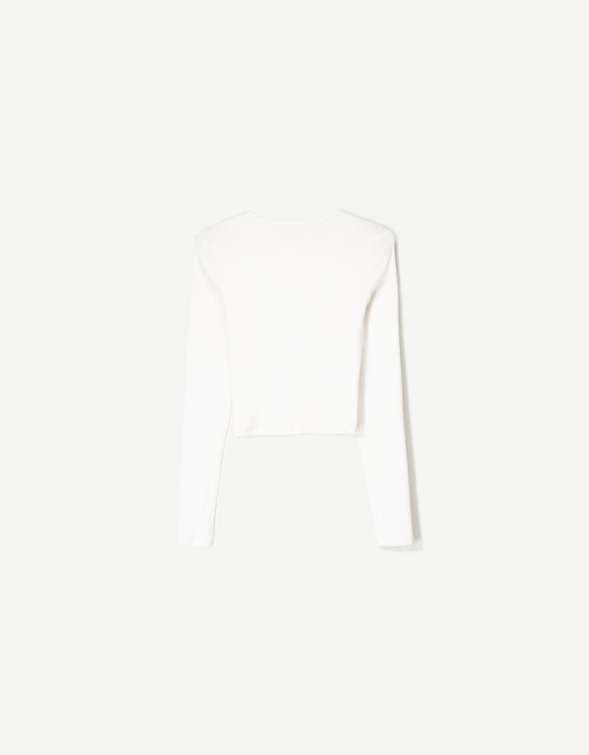 Long sleeve t-shirt-Off white-6