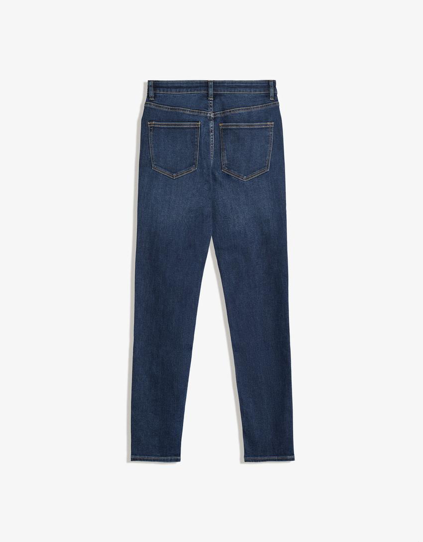 Jeans super taille haute skinny fit soft-Bleu-1