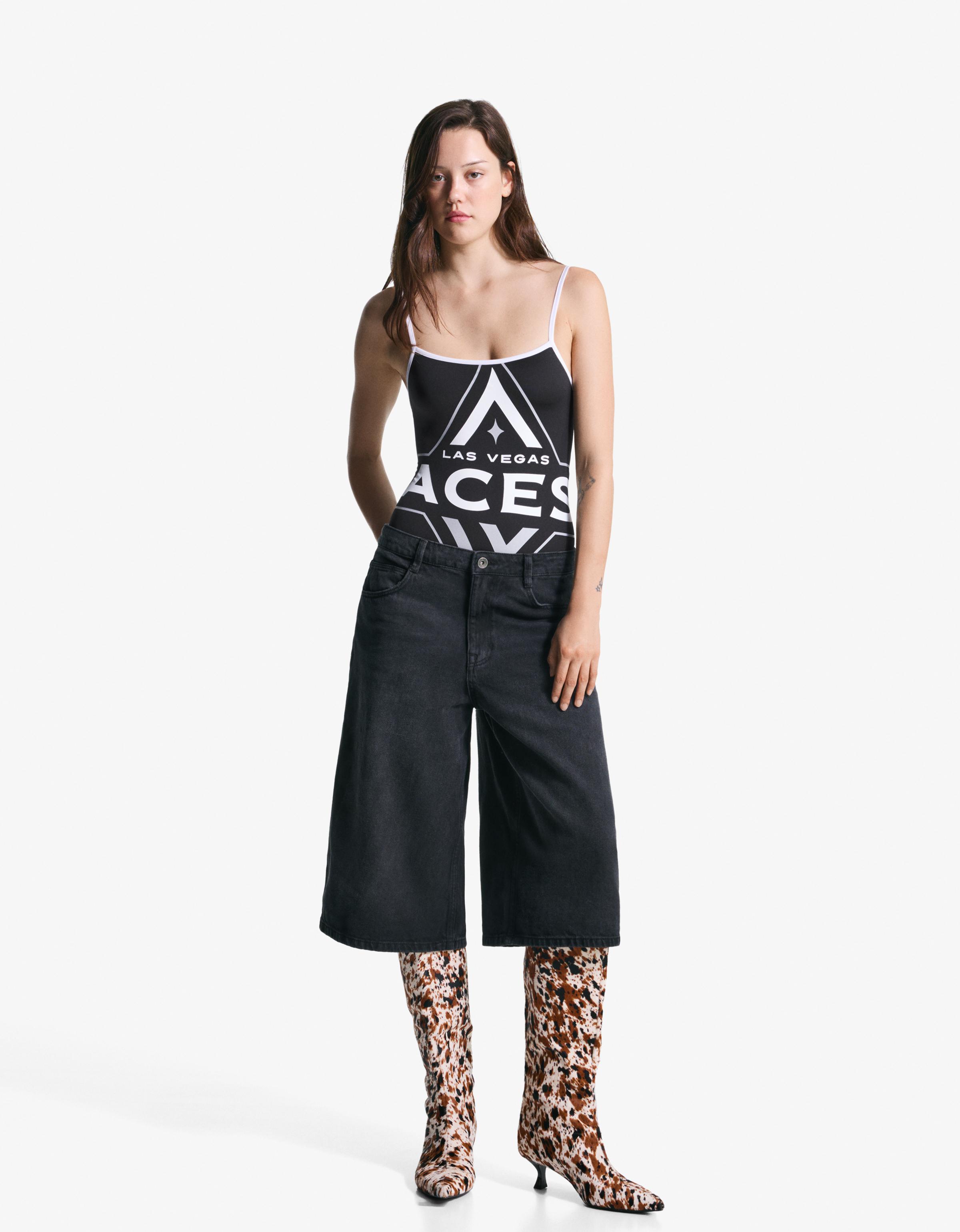 Bershka Body Wnba Mit Trägern Damen Xs Schwarz