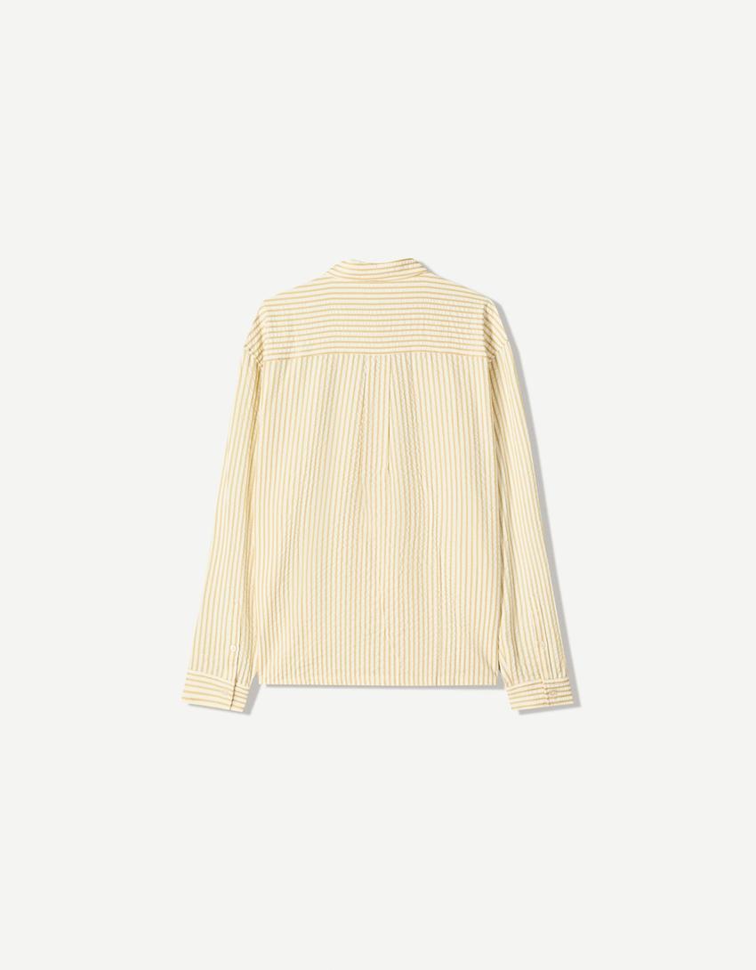 Striped long sleeve shirt-Yellow-6