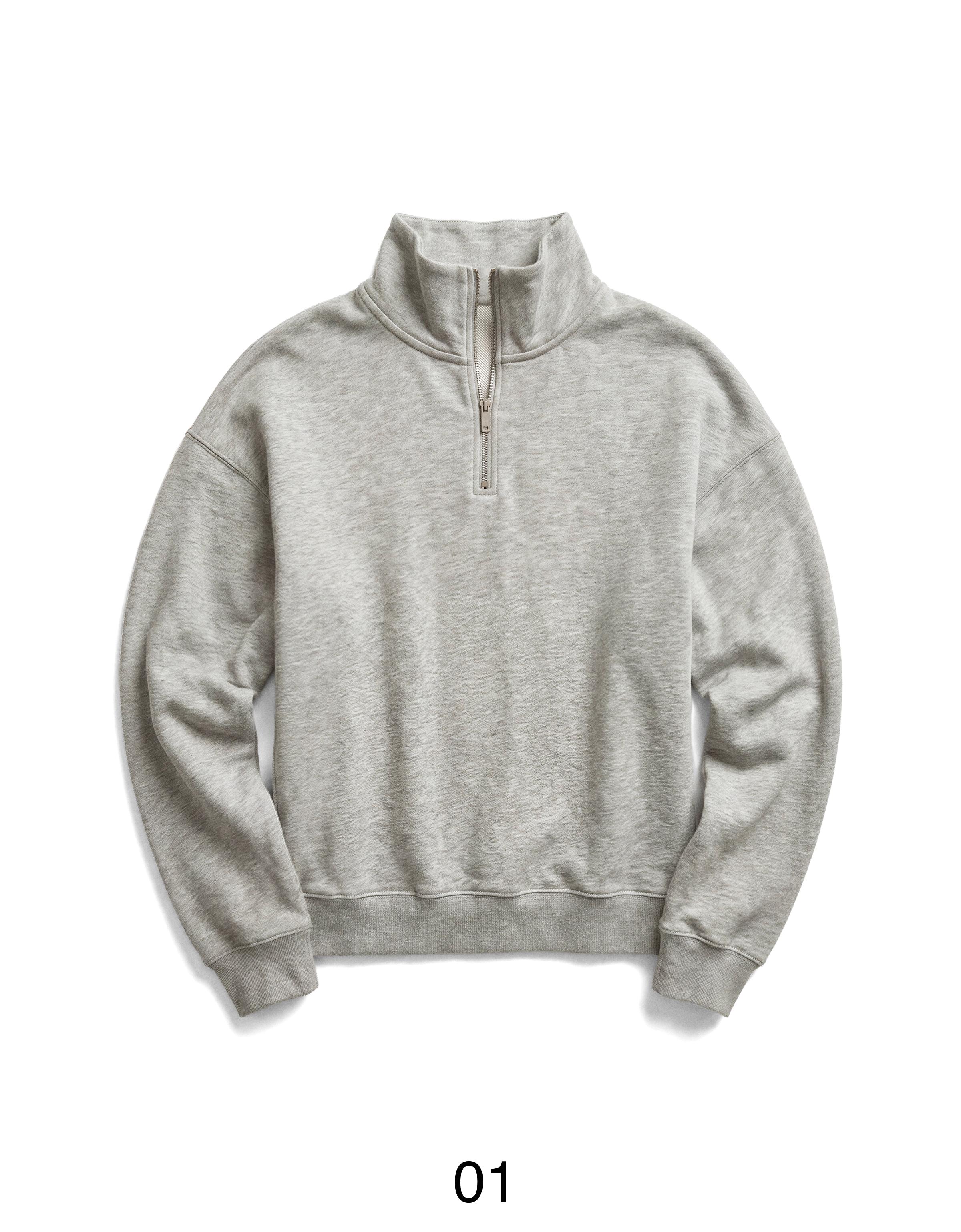 High neck zip-up sweatshirt — Grey