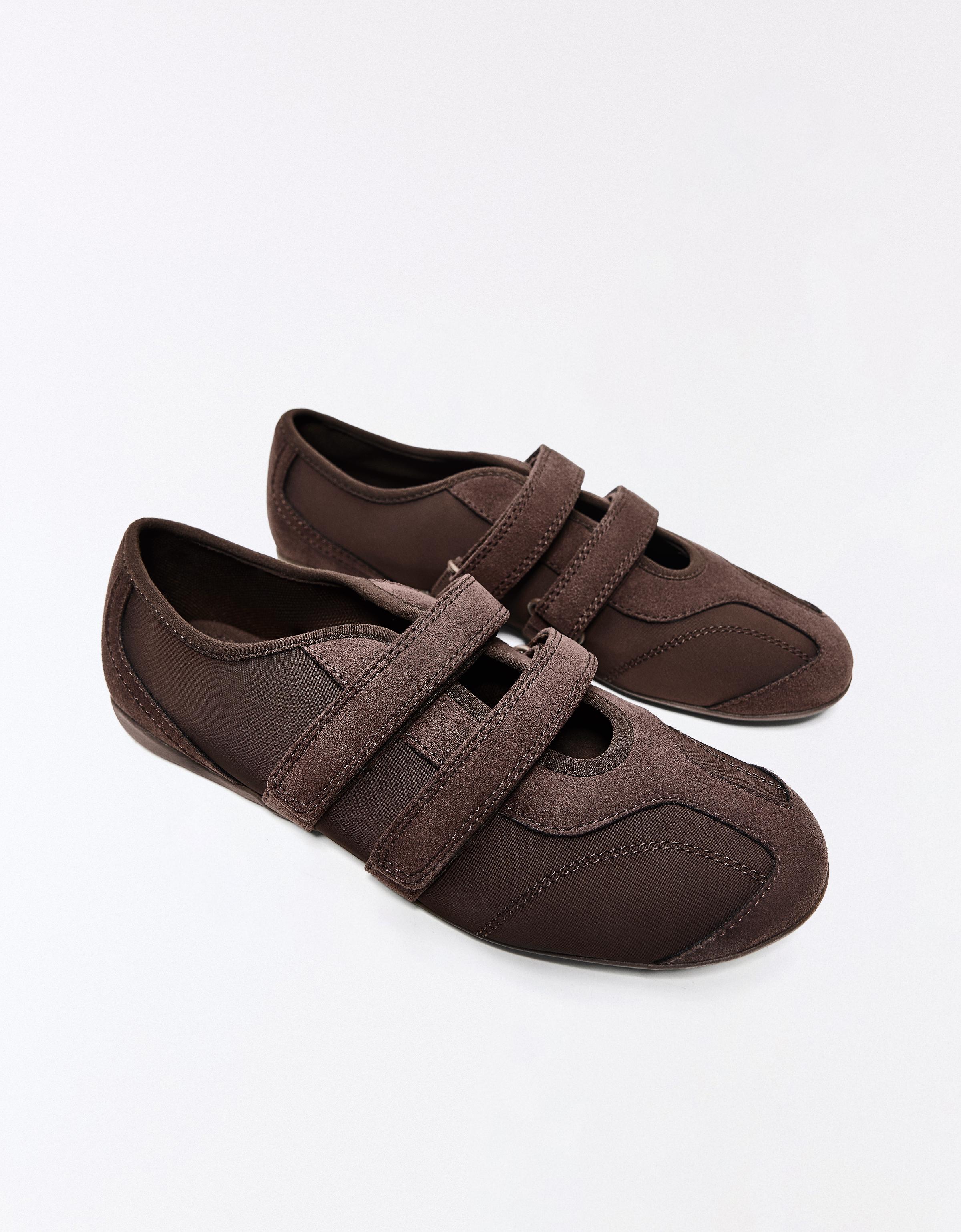 Sporty ballet flats — Brown