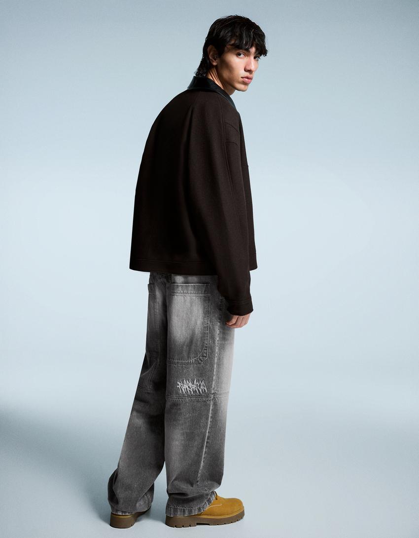 Jeans super baggy-Gris