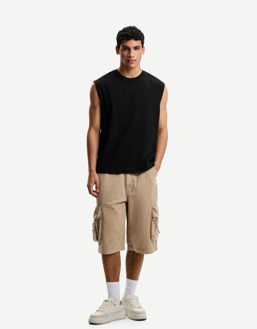 Sleeveless top-Black