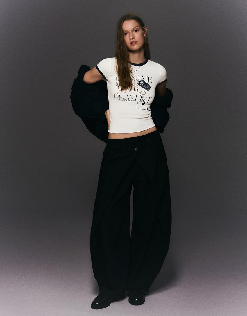 Short sleeve print T-shirt-Off white