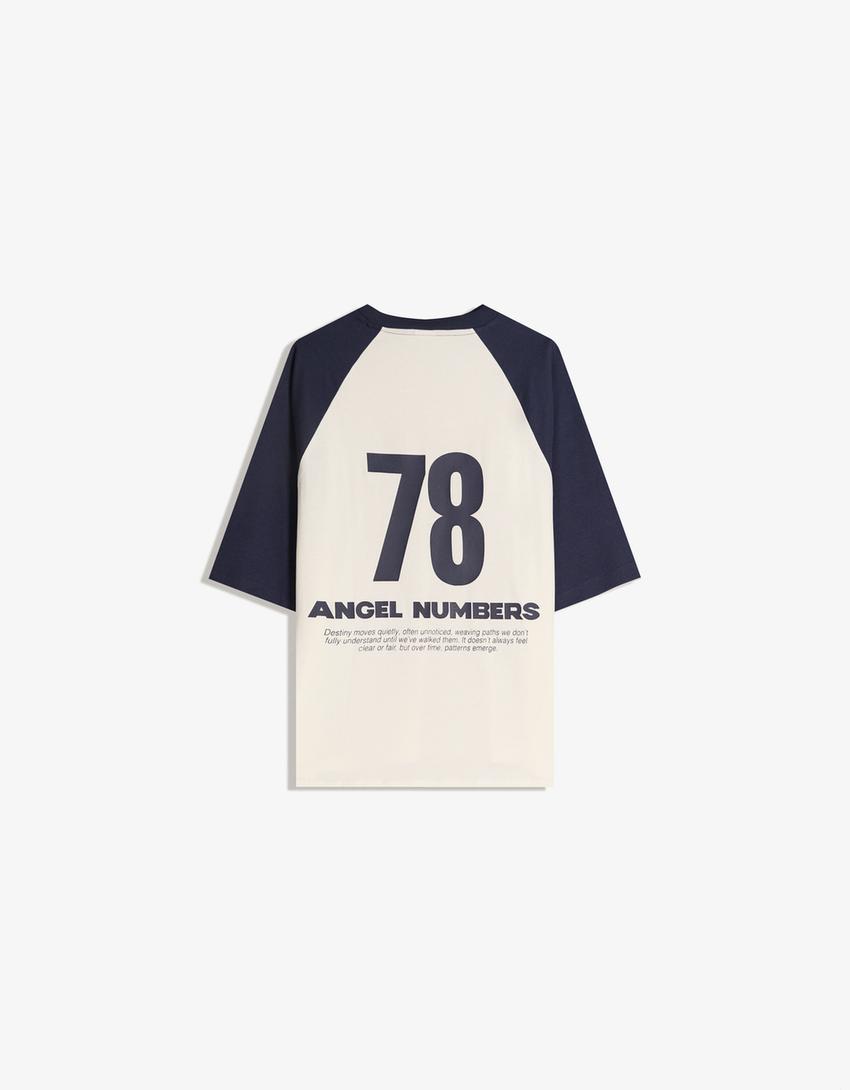 T-shirt à manches courtes imprimé-Marine
