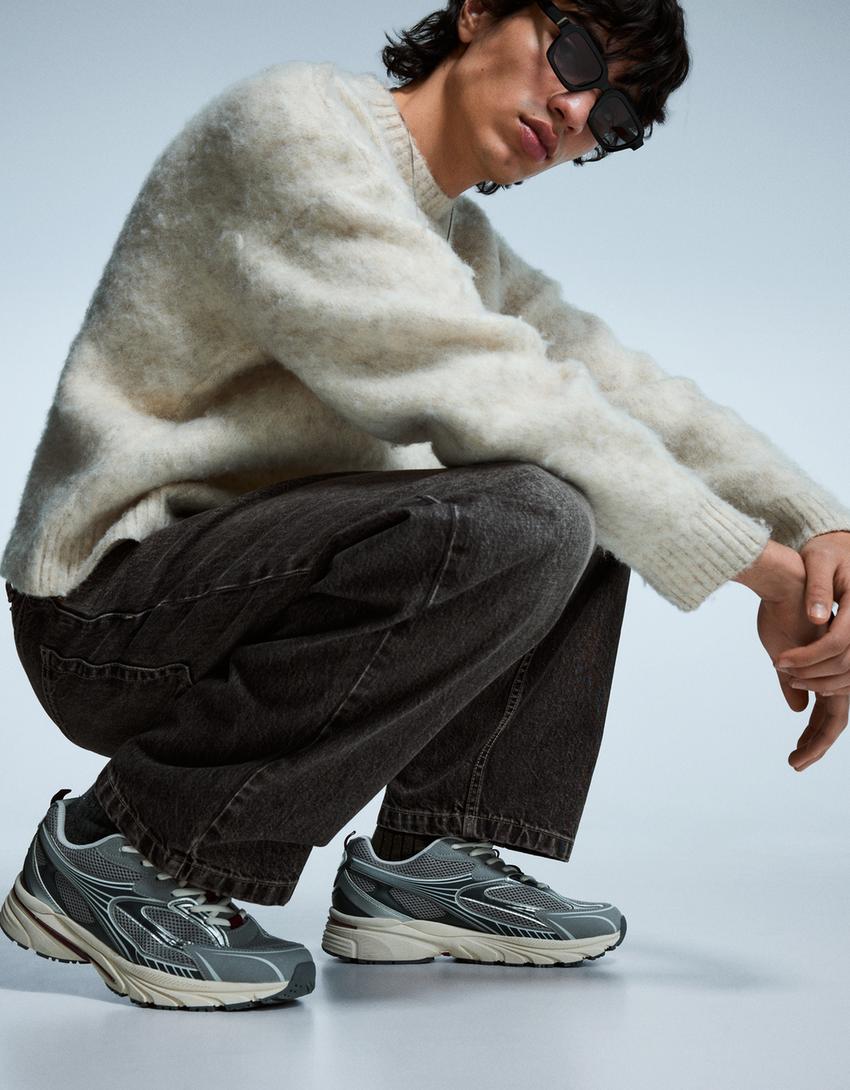 Jeans baggy-Cinzento-escuro