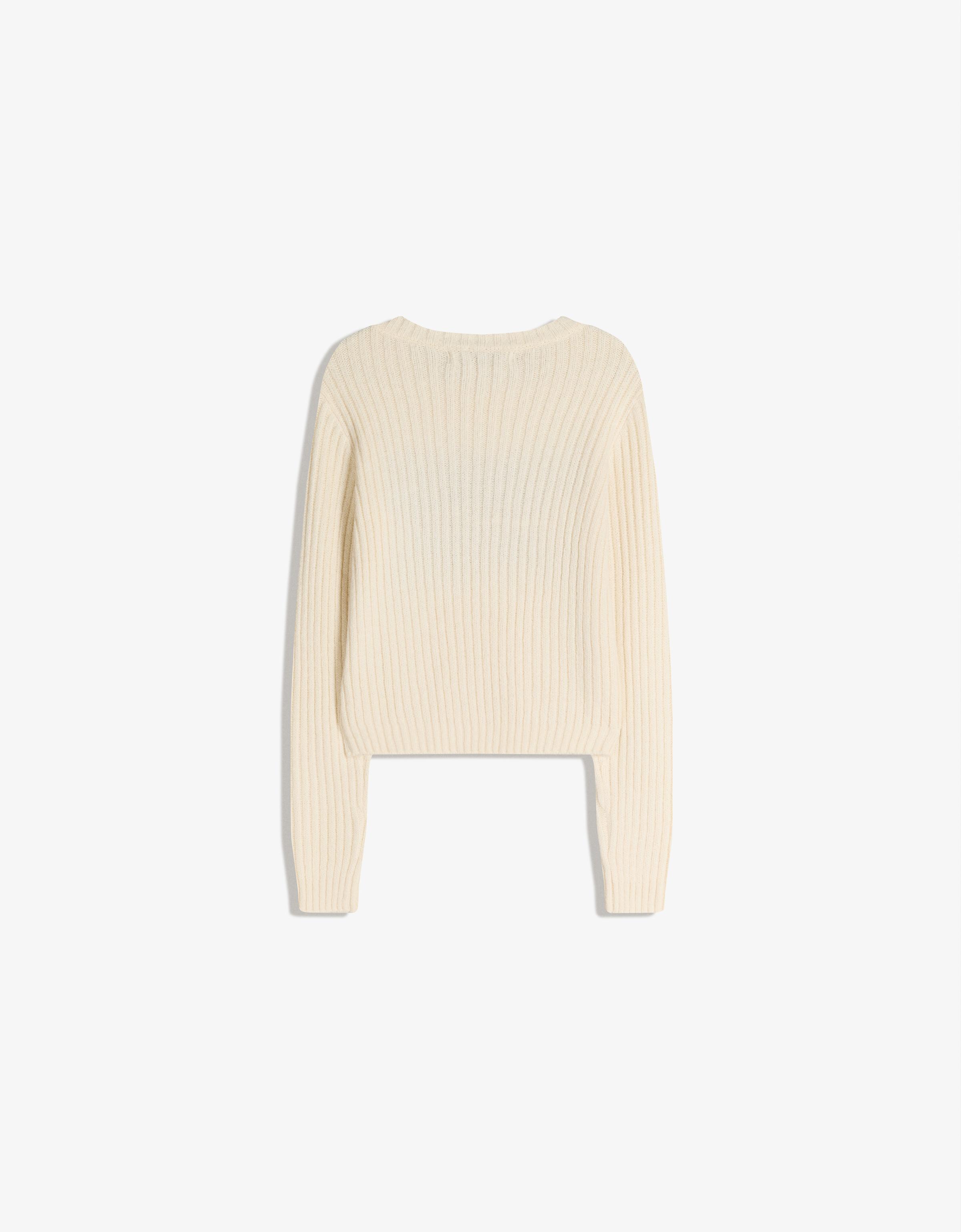 Printed knit jumper — Cream