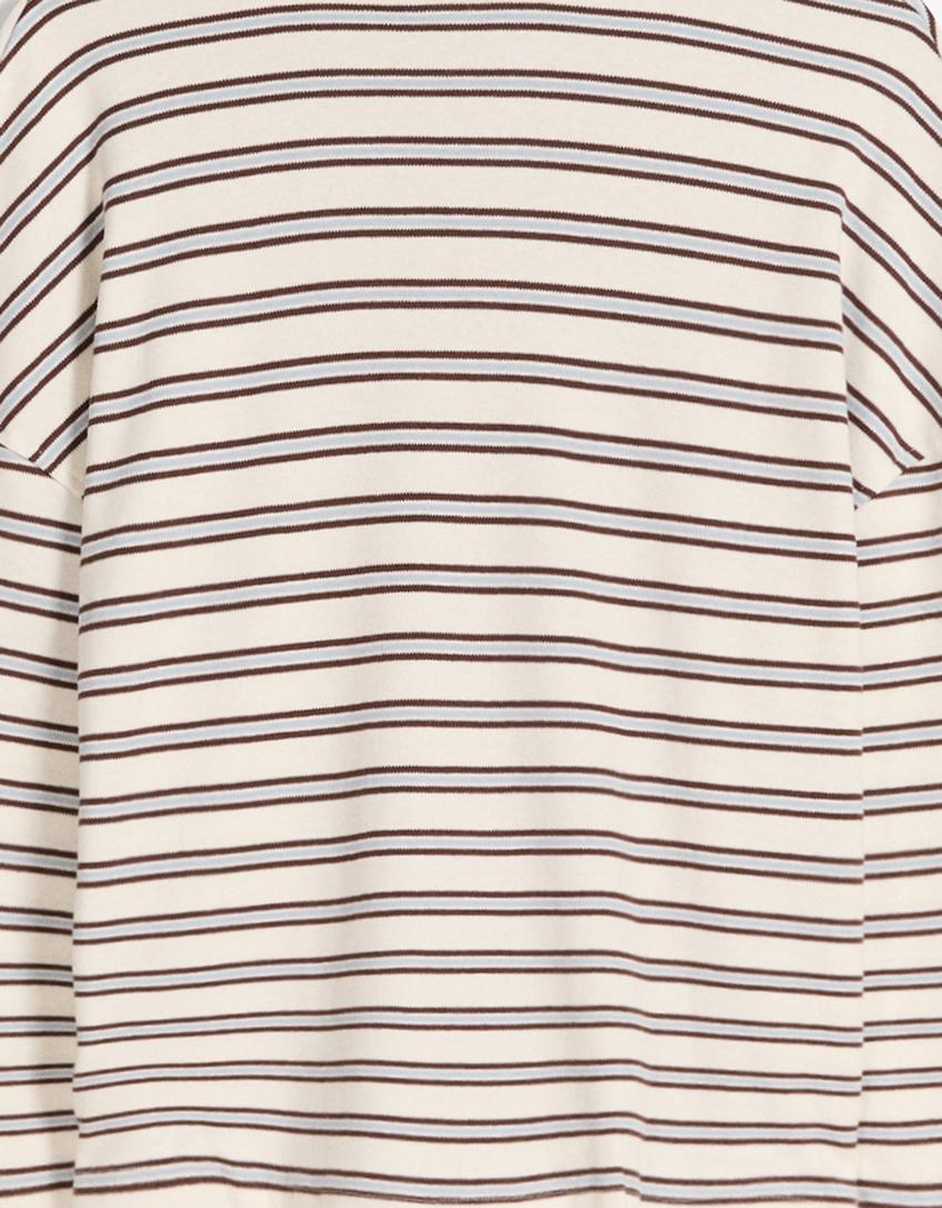 Camiseta manga larga print-Crudo
