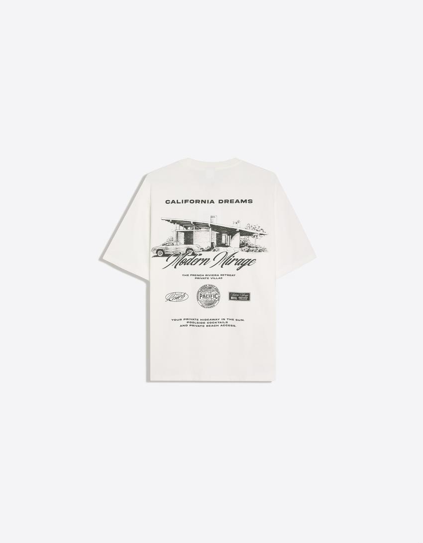 Boxy fit printed T-shirt-Off white