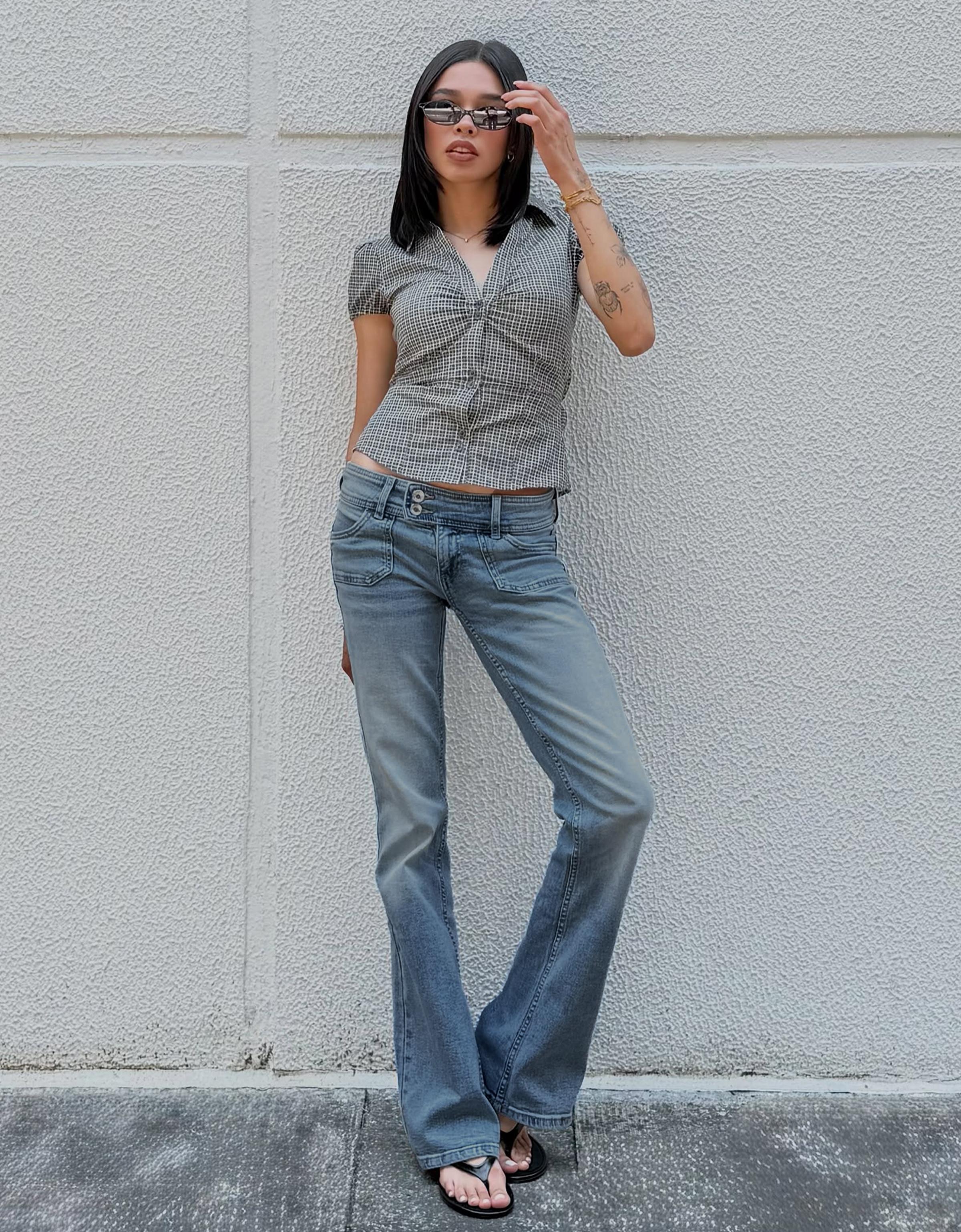 Low-rise boot-cut jeans — Blue