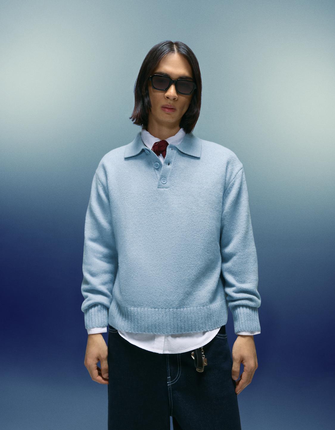 Polo collar sweater