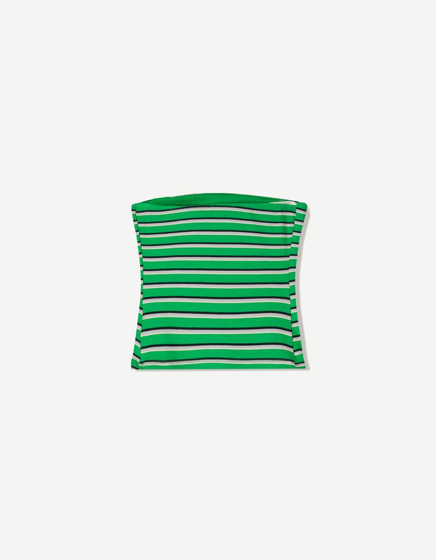 Rustic strappy bandeau top-Green-3