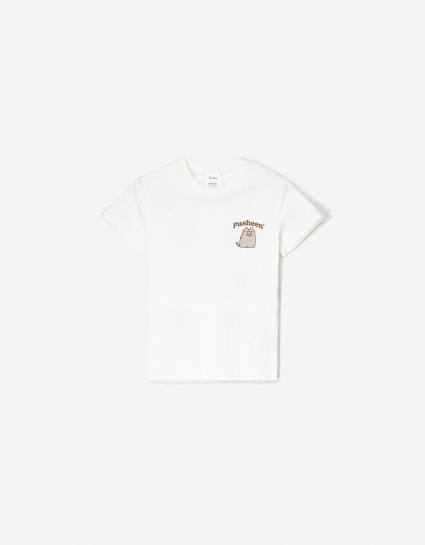 Short sleeve Pusheen T-shirt-White-4