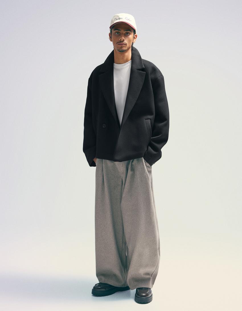 Casaco de tecido-Preto