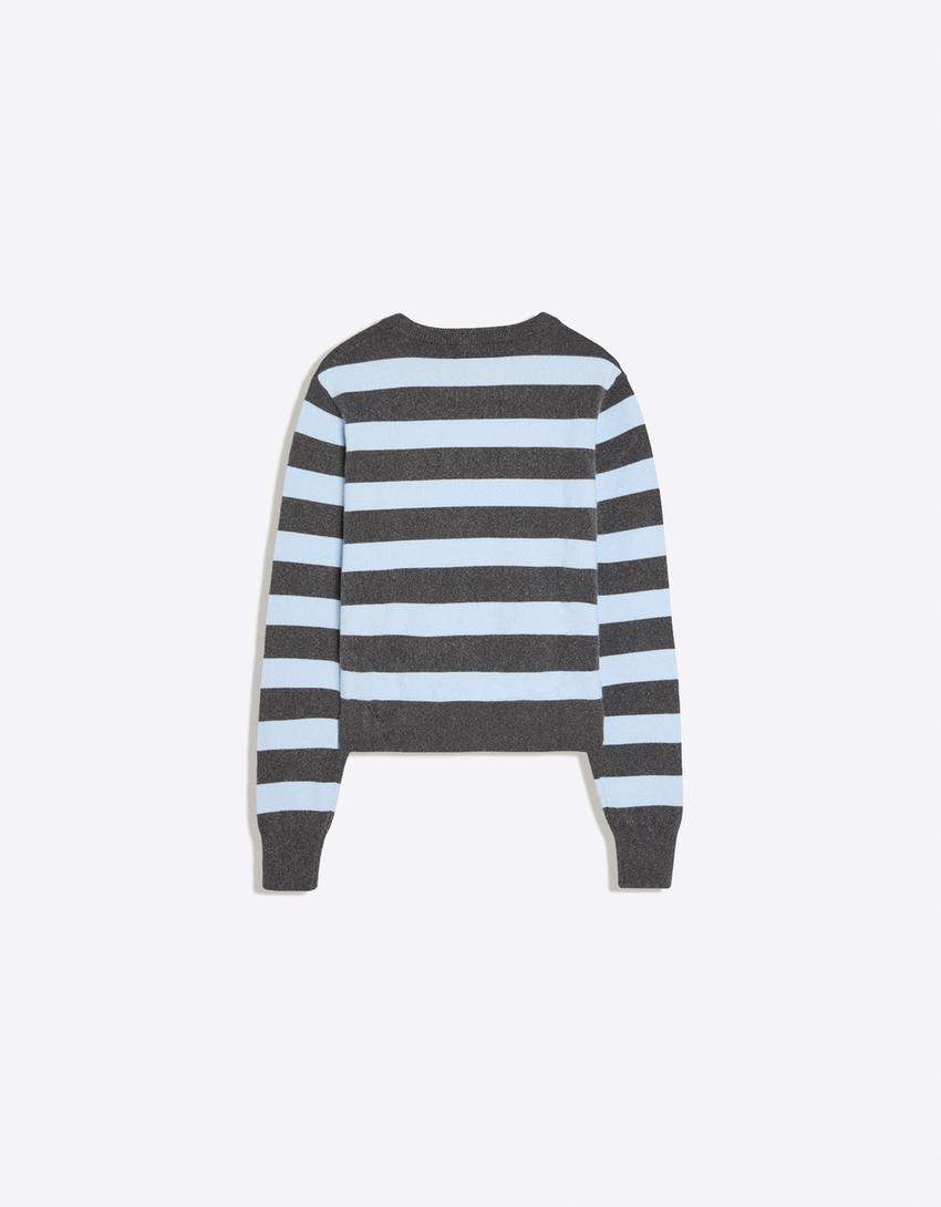 Maglia a collo rotondo-Grigio