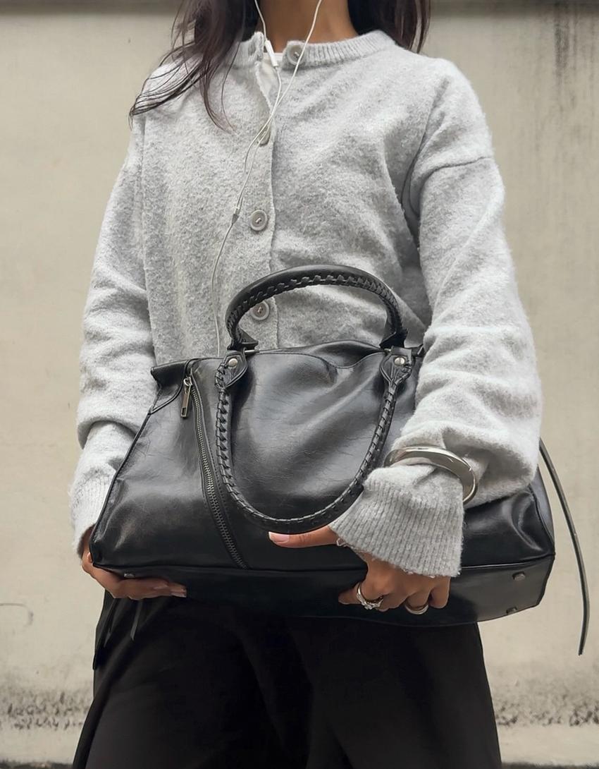 Cardigan mit Knöpfen und Soft-Touch-Grau