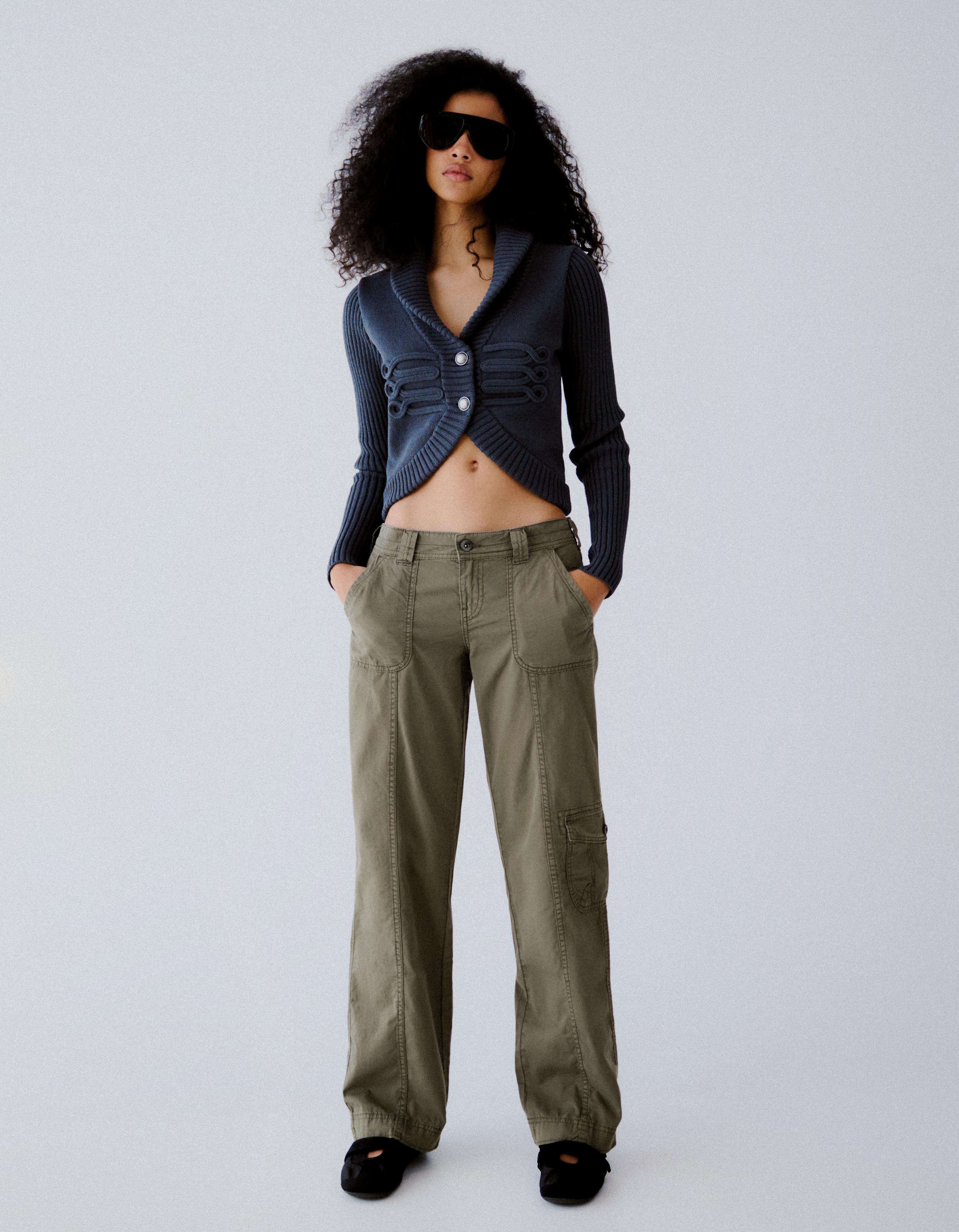 Straight cargo trousers — Khaki
