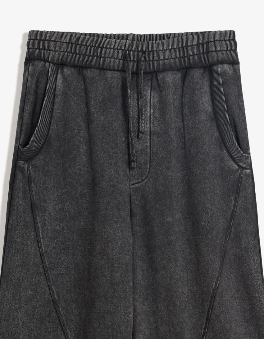 Isprane vrećaste pantalone-Siva-2