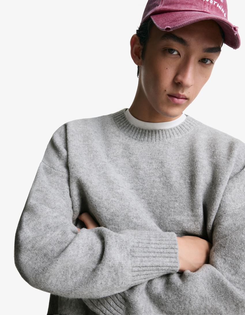 Cropped jumper-Grey-1