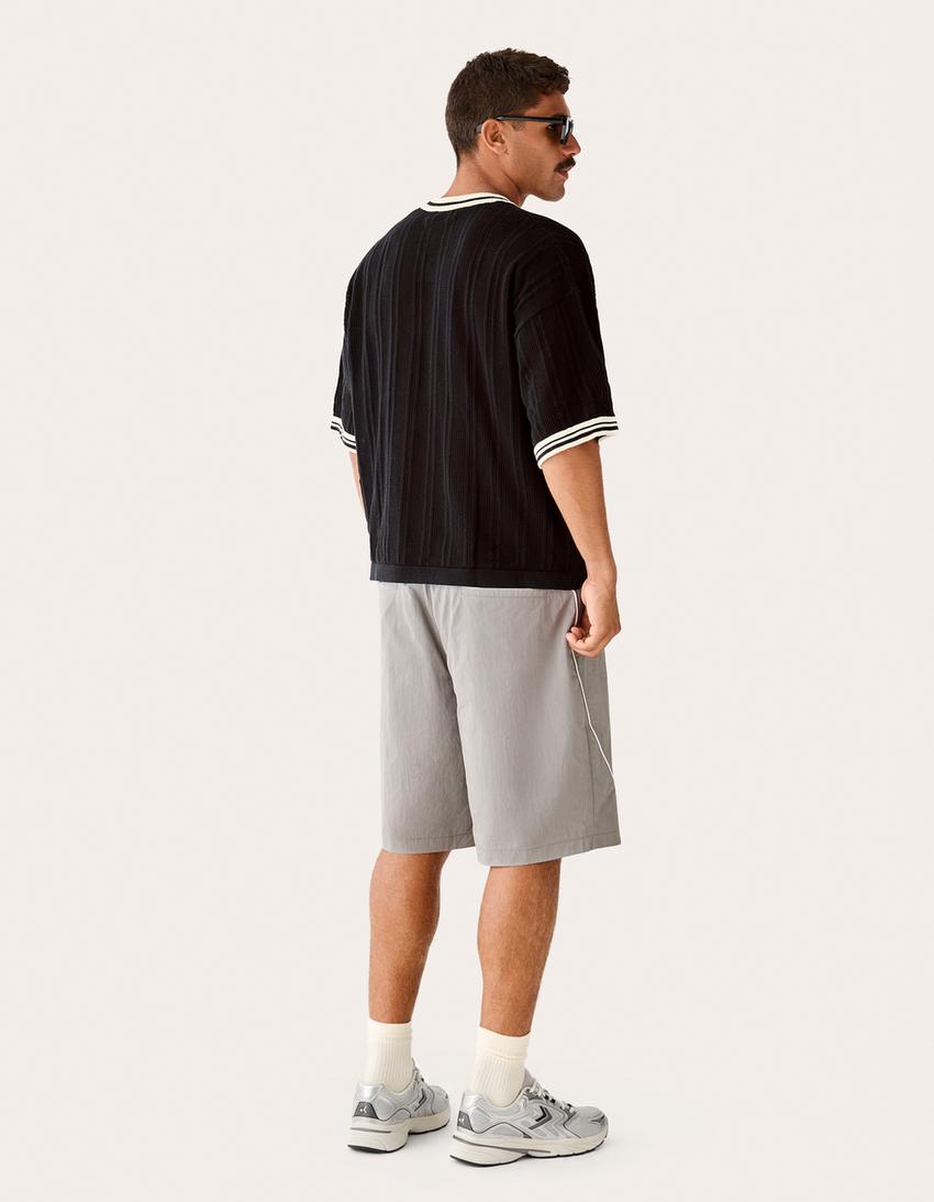 Technical skater Bermuda shorts-Grey
