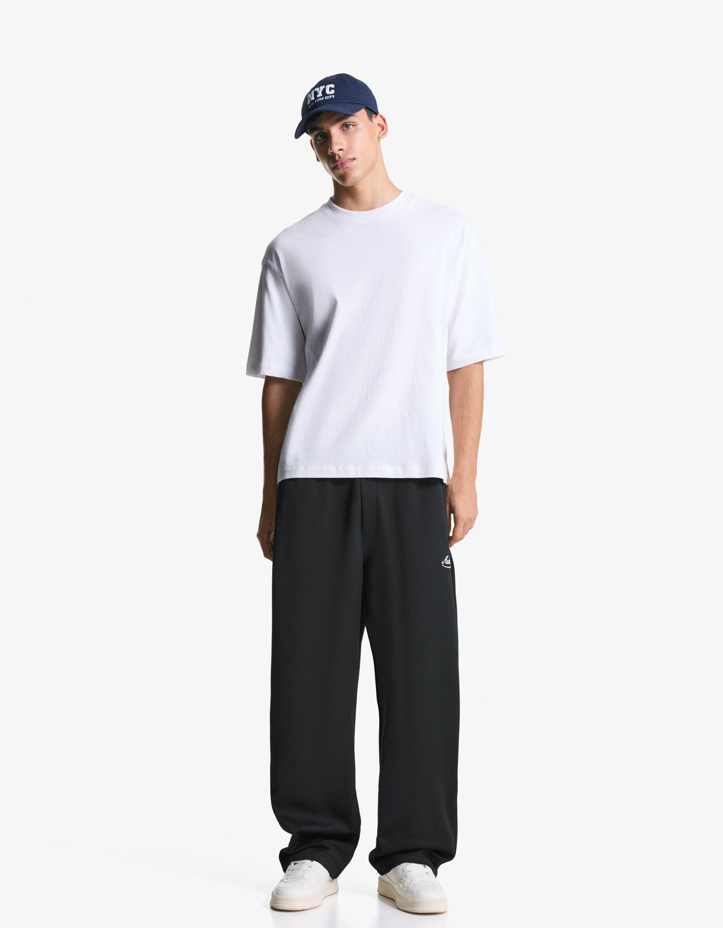 Bershka Pantalón Supper Baggy Jogger Hombre M Negro