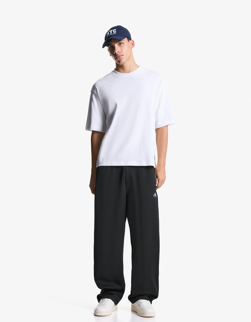 Calças supper baggy fit jogger fit-Preto-0