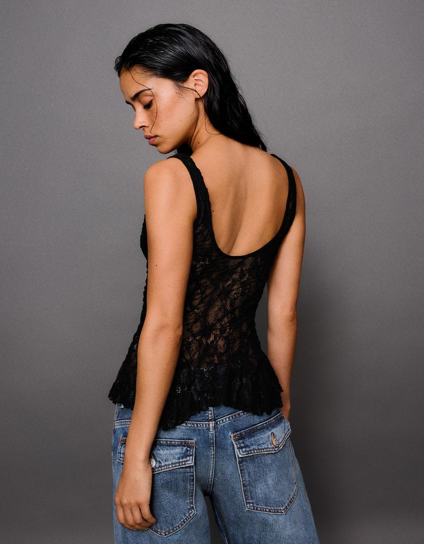 Lace camisole-Black