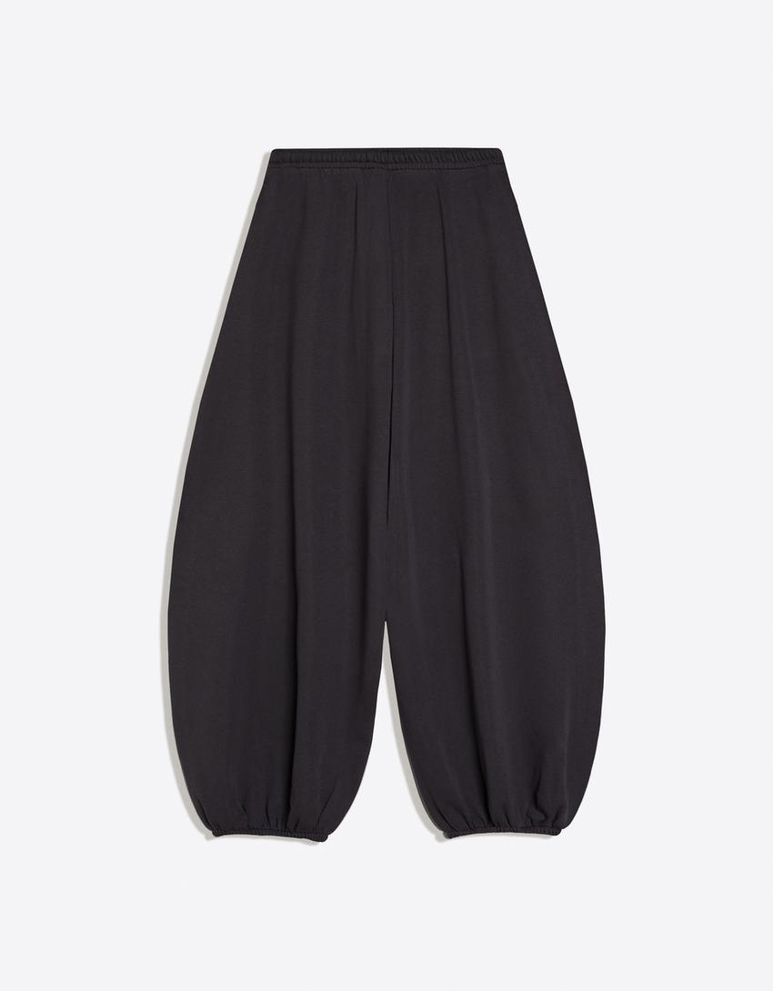 Pantalón felpa balloon-Gris oscuro