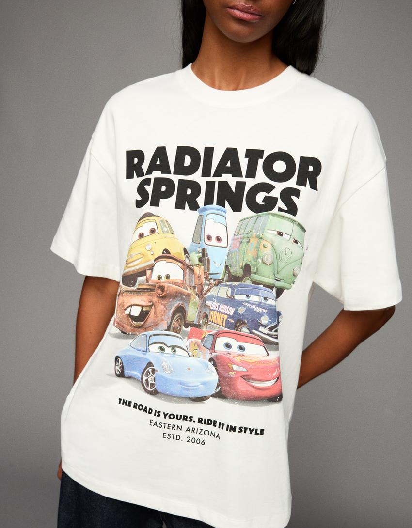 Camiseta Cars manga corta print-Blanco roto