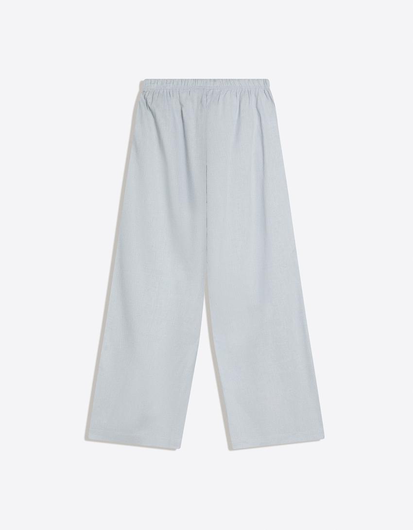 Elasticated waist trousers-Grey