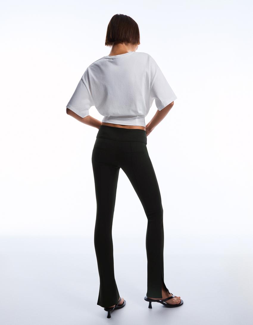Ultra-compact low-rise trousers-Black