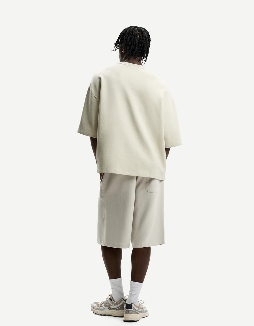 T-shirt and Bermuda shorts set-Stone-1