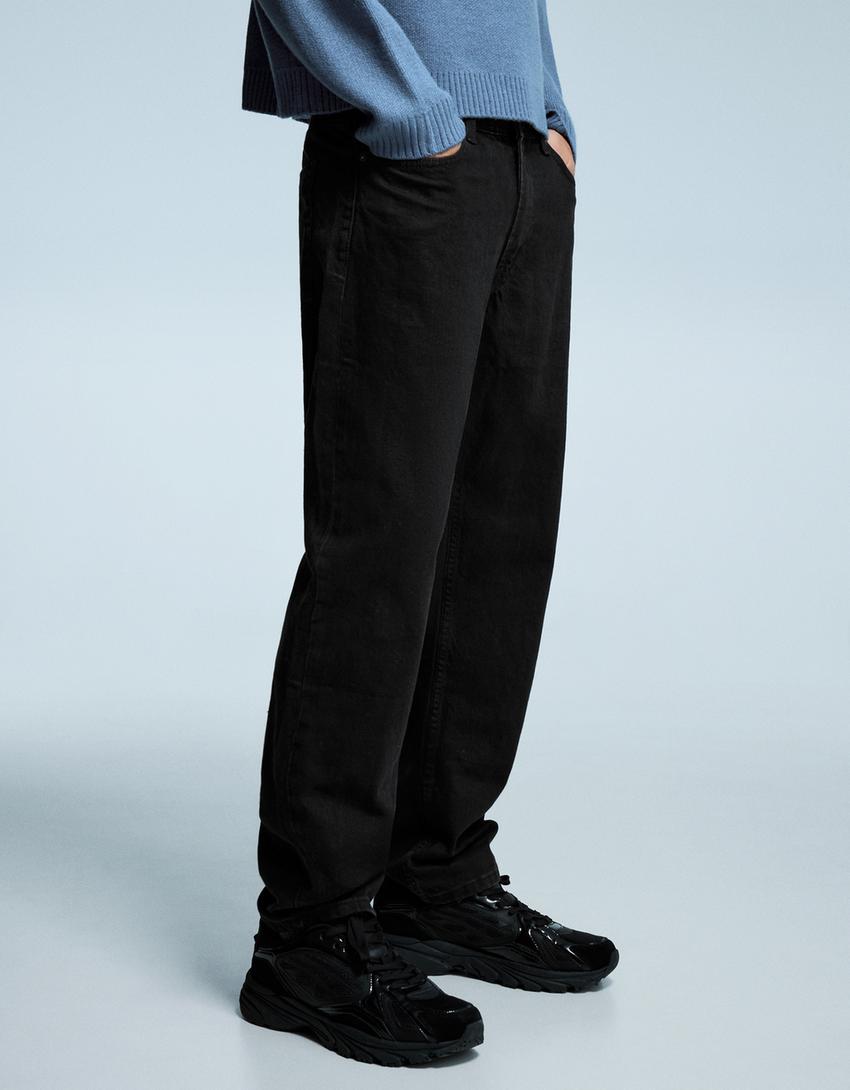 Jeans straight-Preto