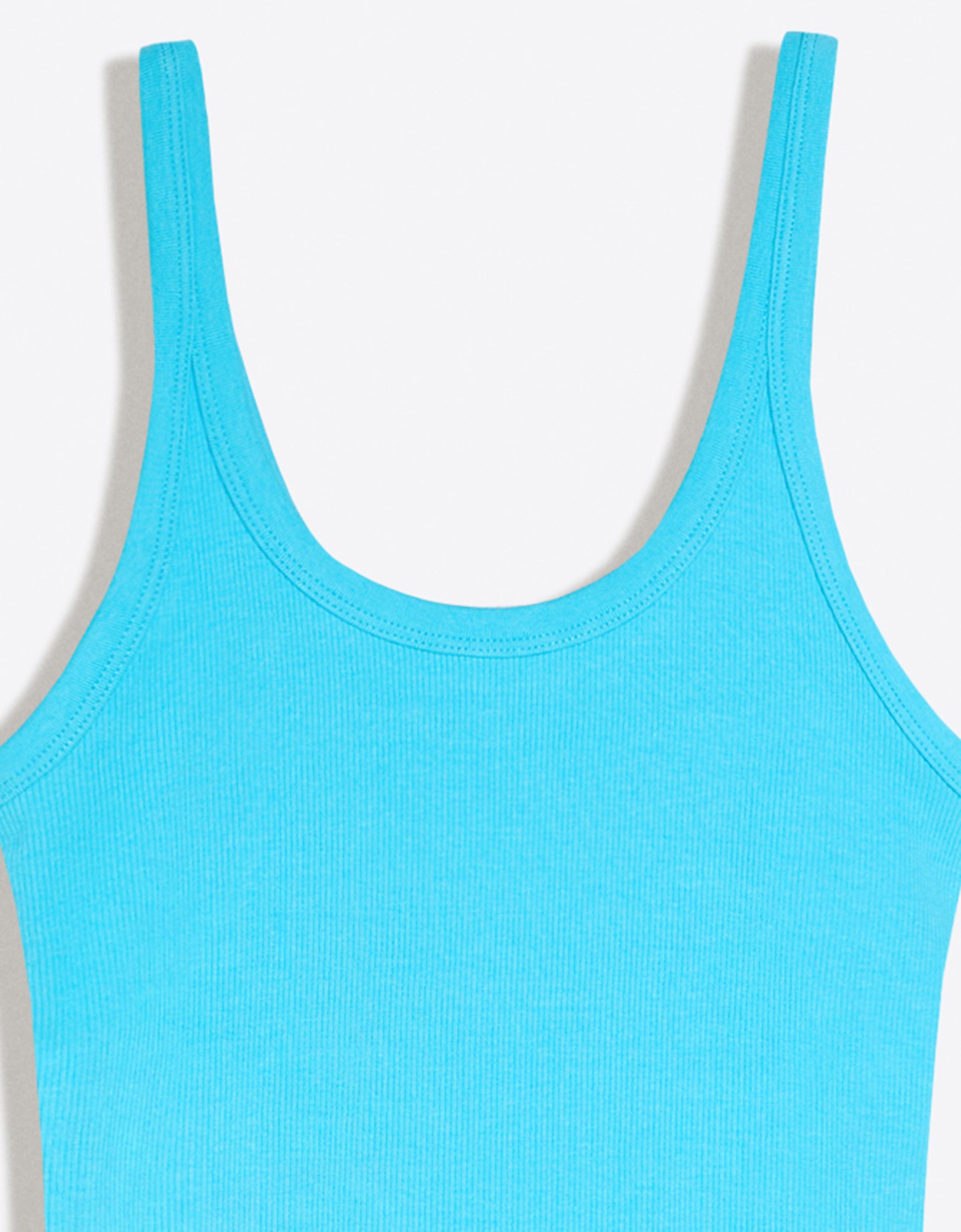 Ribbed vest top — Blue