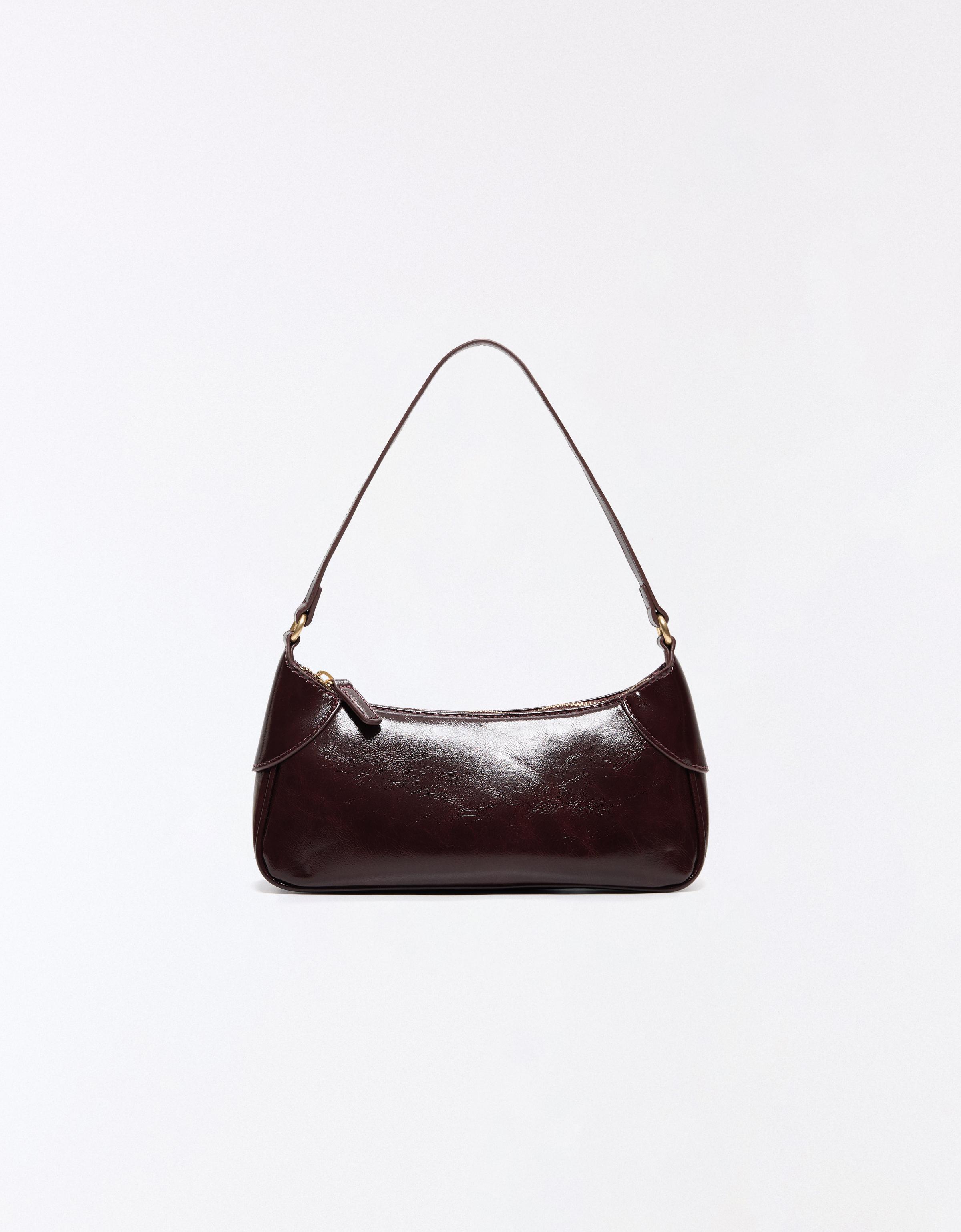 Leather-effect shoulder bag — Brown