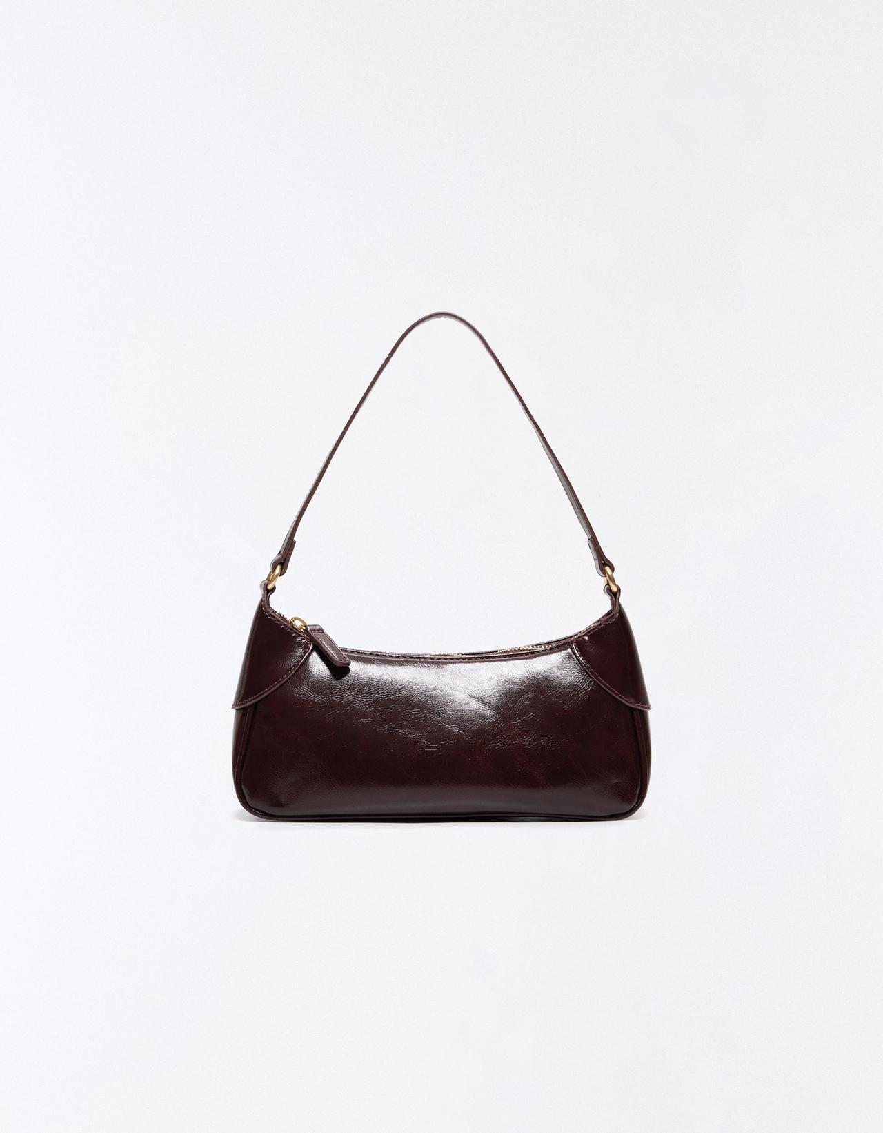 Leather effect shoulder bag — Brown