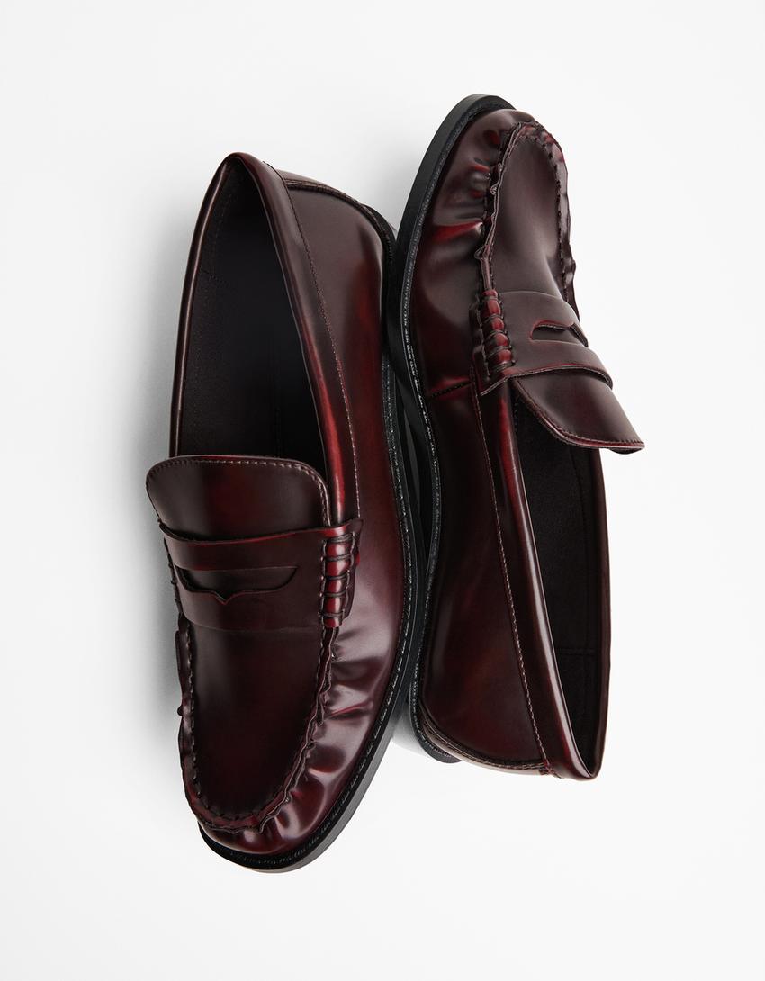 Mocassim detalhe franzido-Grená