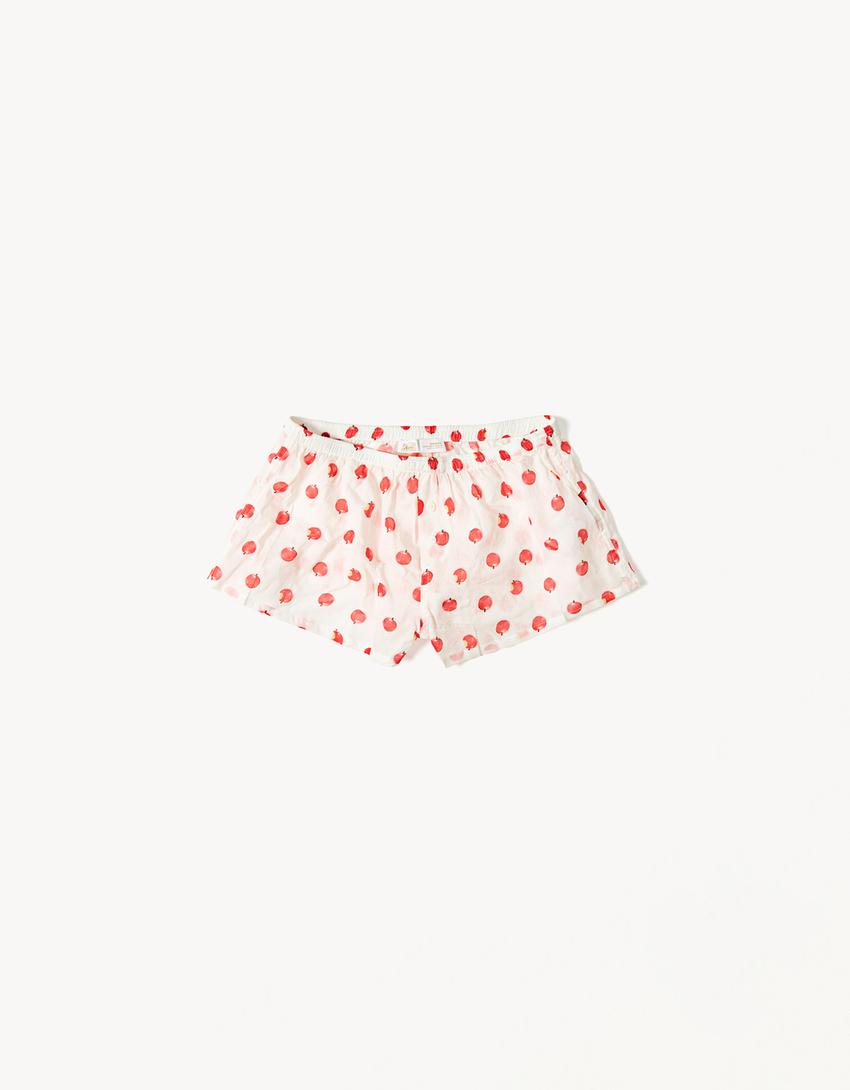 Short imprimé ARIES X BERSHKA-Blanc