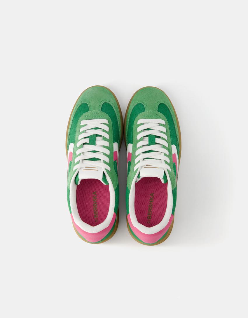 Sneakers rétro-Vert