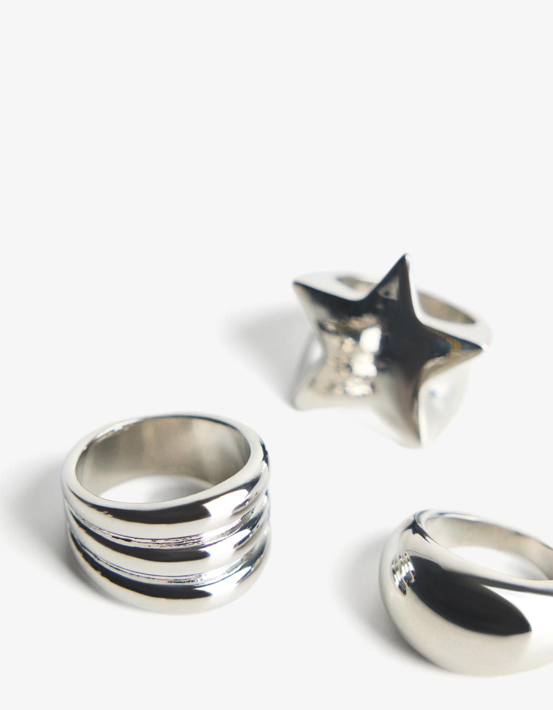 Pack of 3 star rings