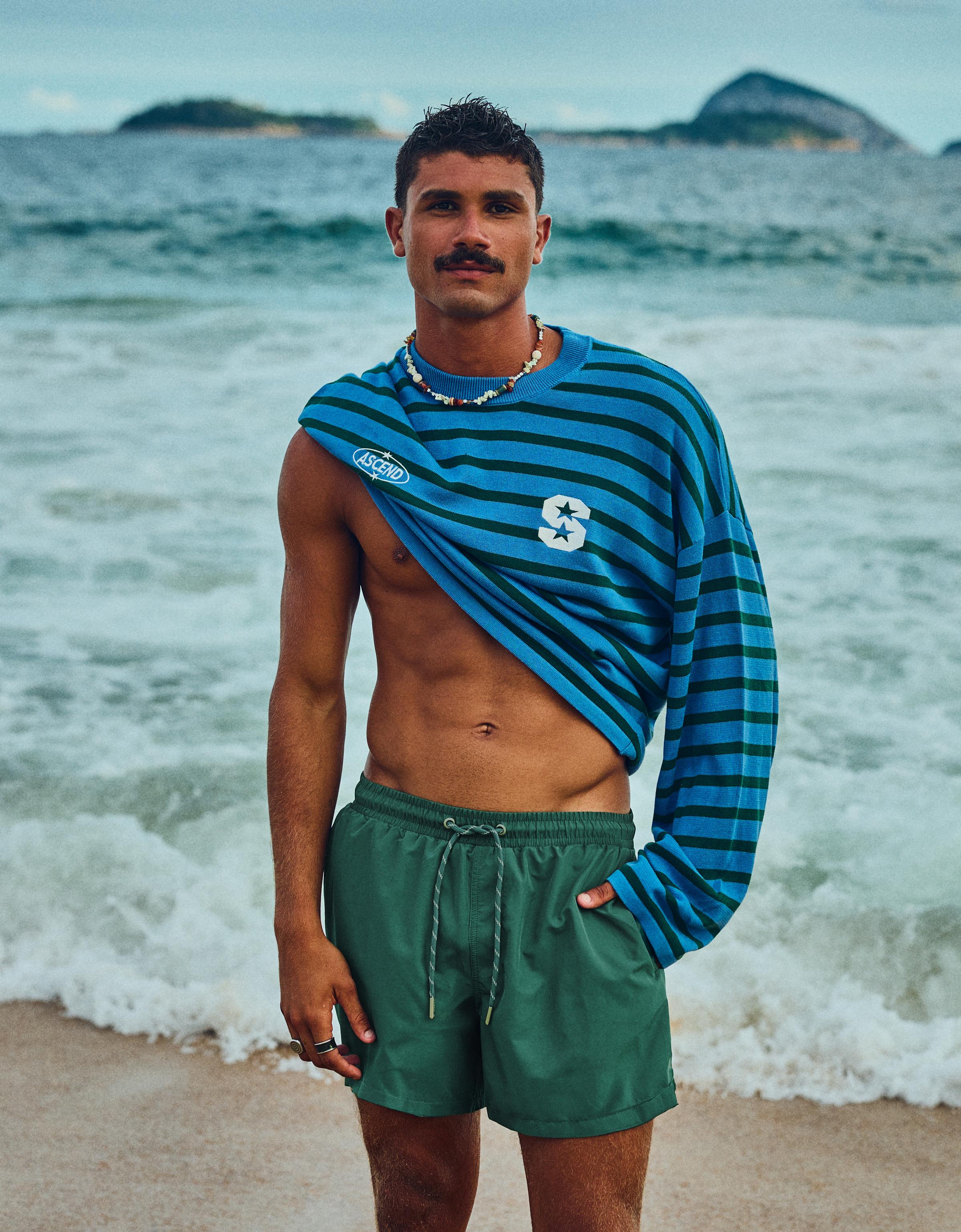 Basic regular fit swim shorts — Green