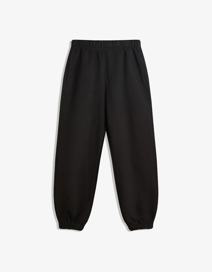Jogginghose aus Fleece-Schwarz-3