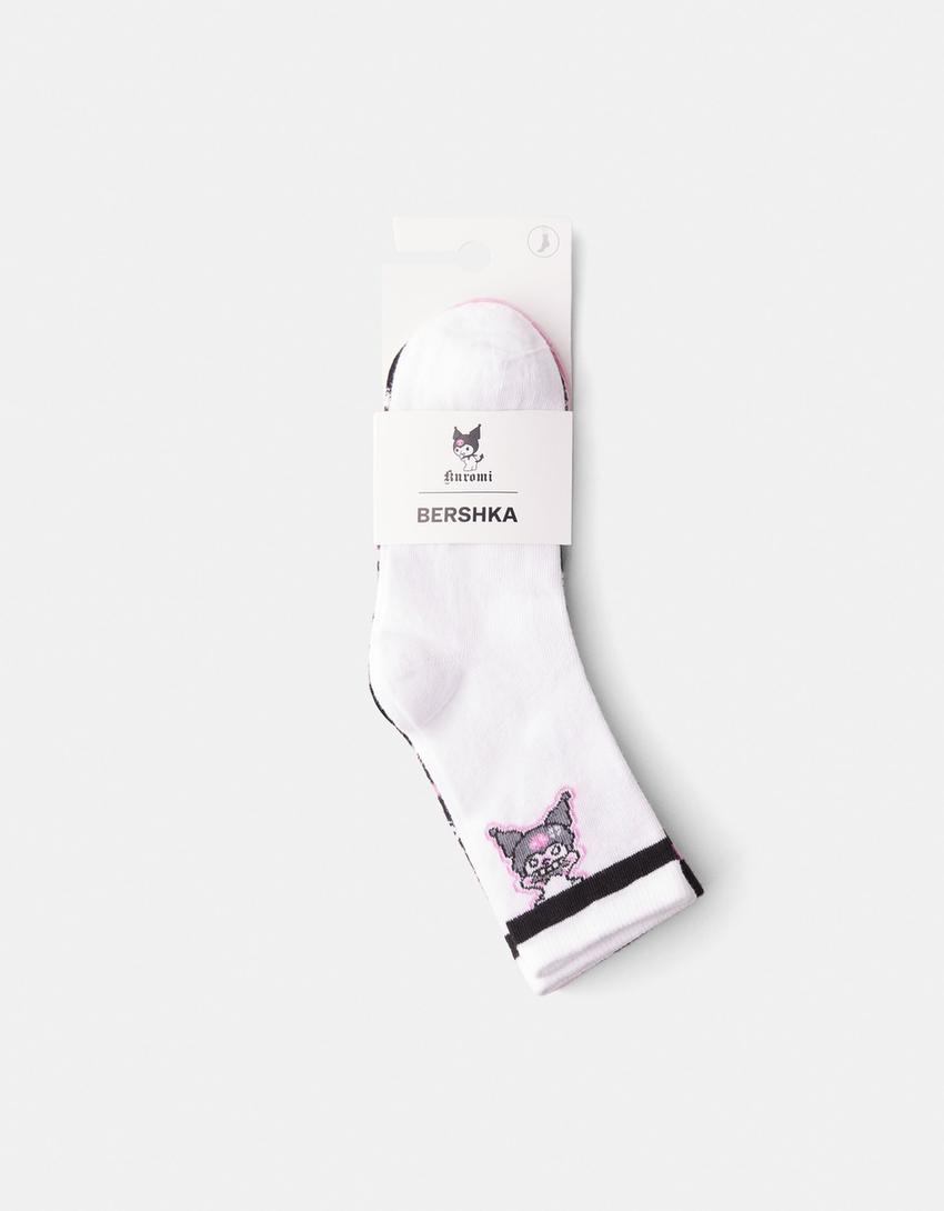 Pack 3 chaussettes Kuromi imprimées-Noir-4