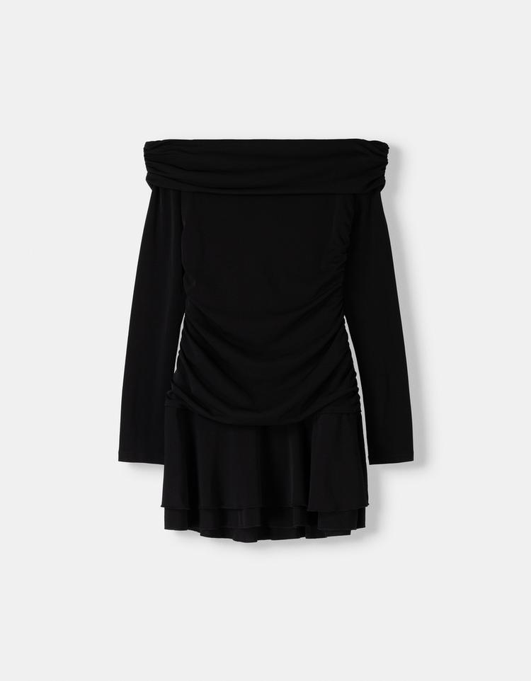 Long sleeve ruffled mini dress
