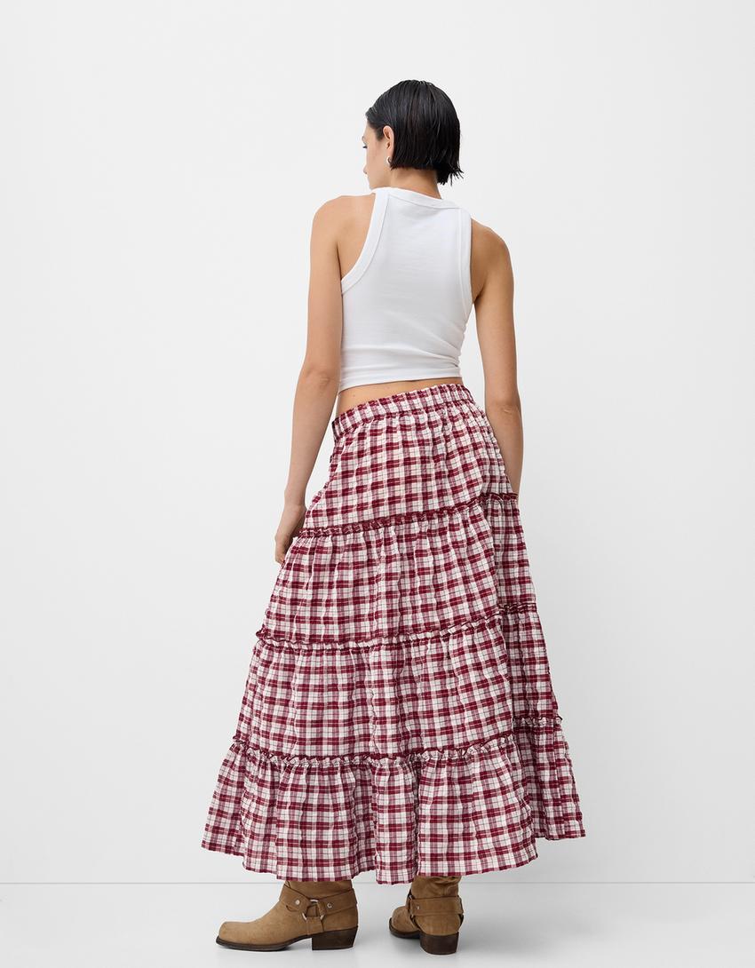 تنورة ميدي مربعات-عقيقي-2