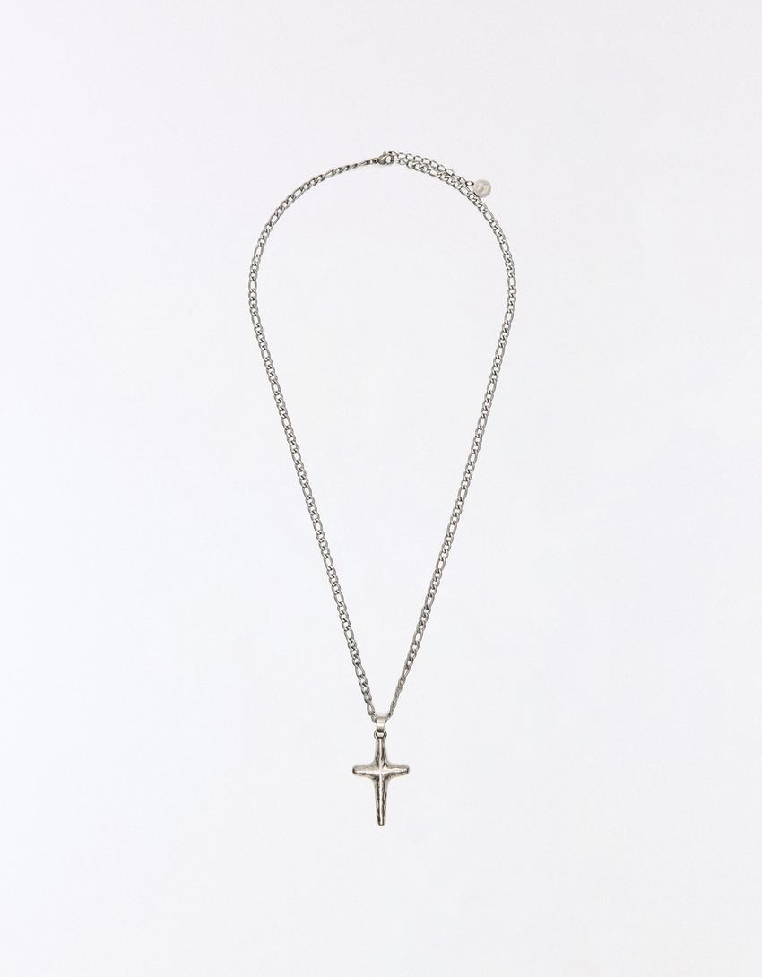 Collier pendentif en acier-Argent