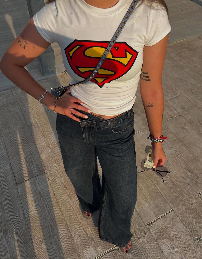 Superman short sleeve T-shirt-White-1