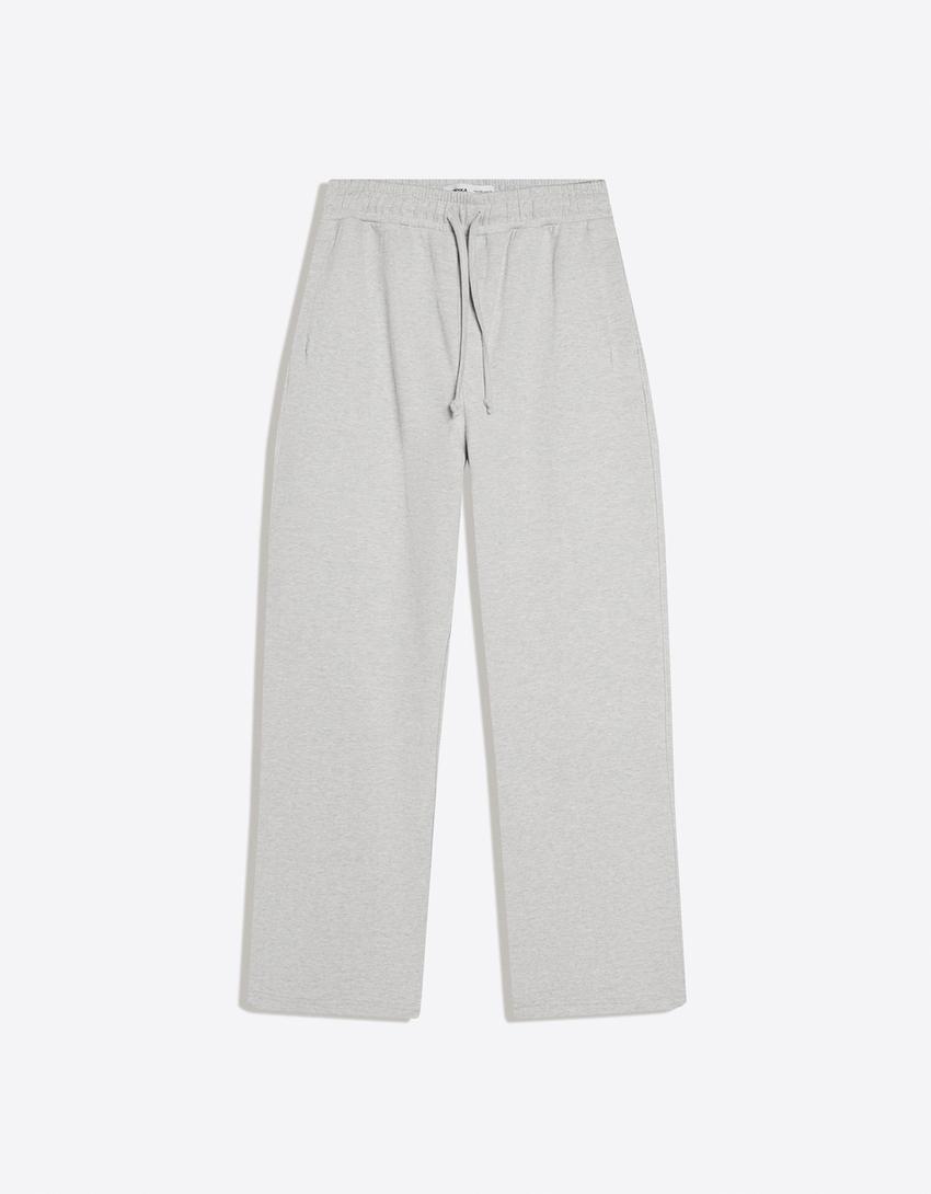Interlock wide-leg trousers-Grey